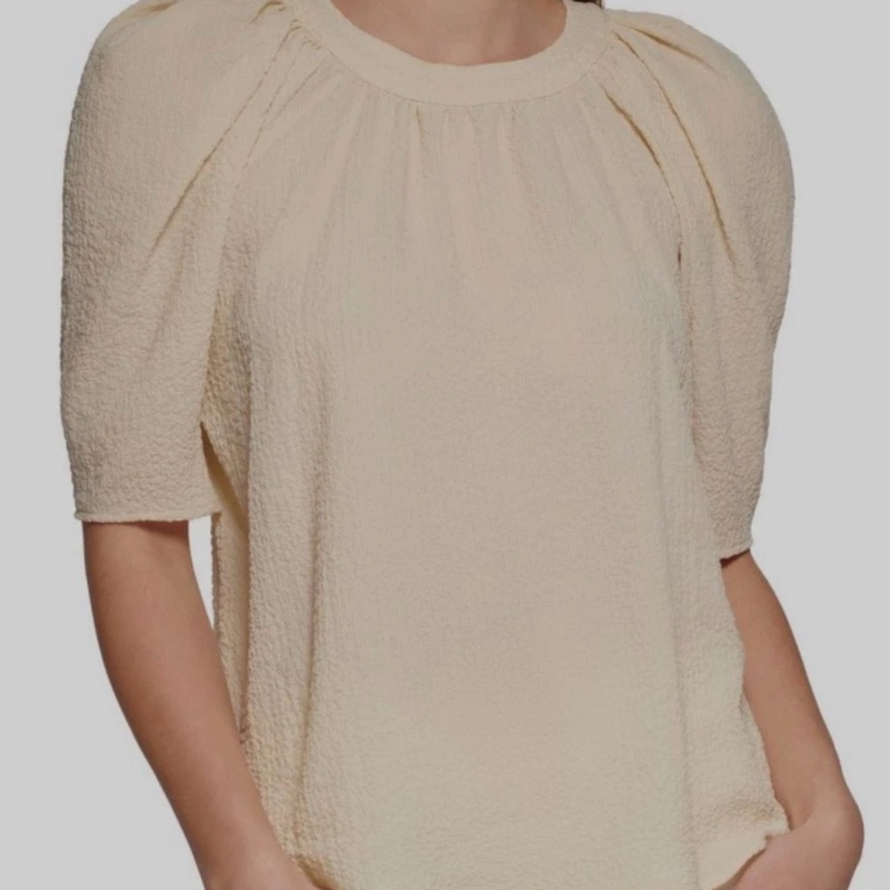 Calvin Klein Cream Textured Blouse